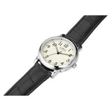Limit men's glow dial watch with black faux leather strap - British product