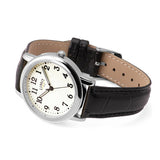 Limit men's glow dial watch with black faux leather strap - British product
