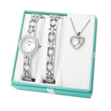 Limit ladies silver watch set with bracelet and pendant, UK version
