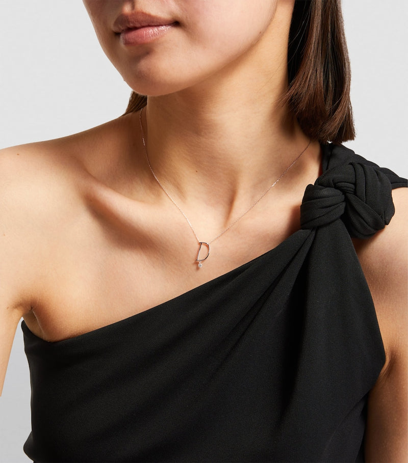 Persée white gold diamond alphabet necklace (British brand)