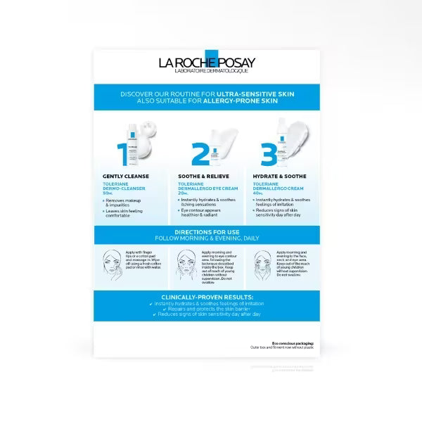La Roche-Posay Sensitive Skincare Routine Kit 50ml 20ml 40ml, UK version