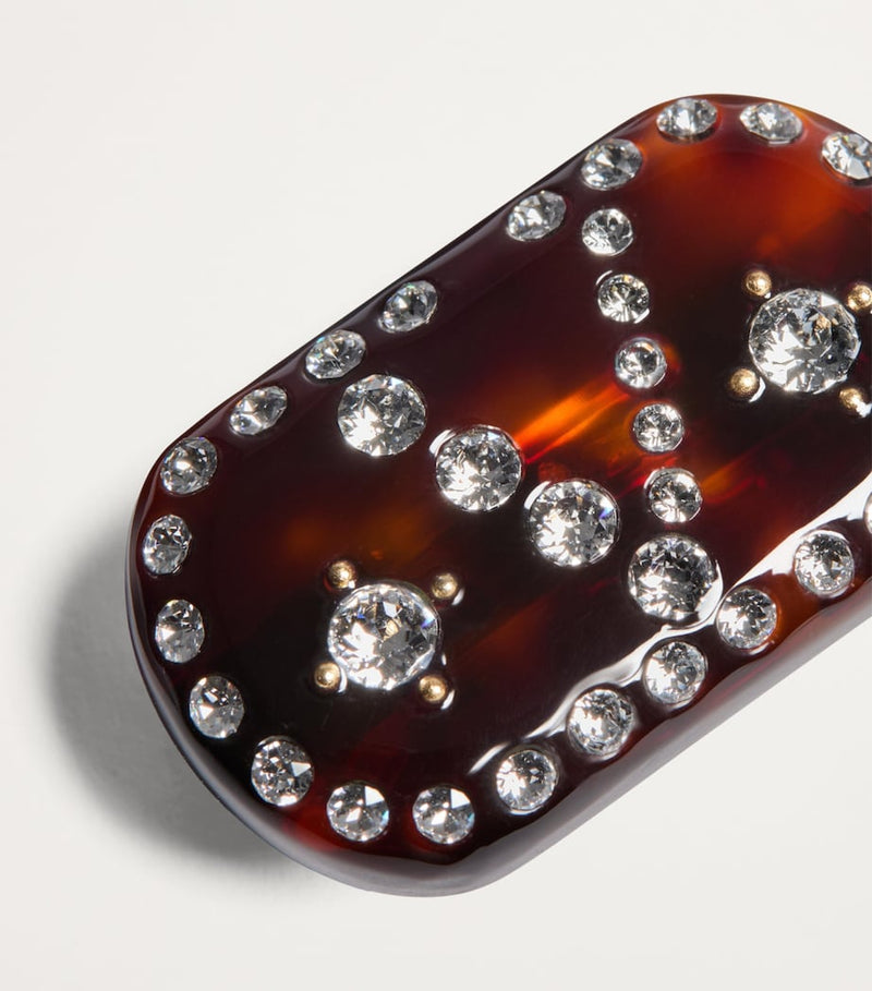 Valentino Garavani crystal-embellished V hair clip (British brand)