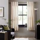 Habitat Faux Silk Eyelet Curtains Champagne 117x137cm, UK version