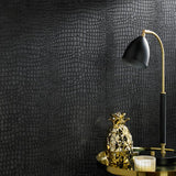 Superfresco Easy Crocodile Black Wallpaper roll, 52cm x 10m (British brand)