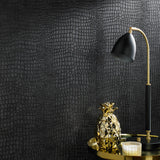 Superfresco Easy Crocodile Black Wallpaper roll, 52cm x 10m (British brand)