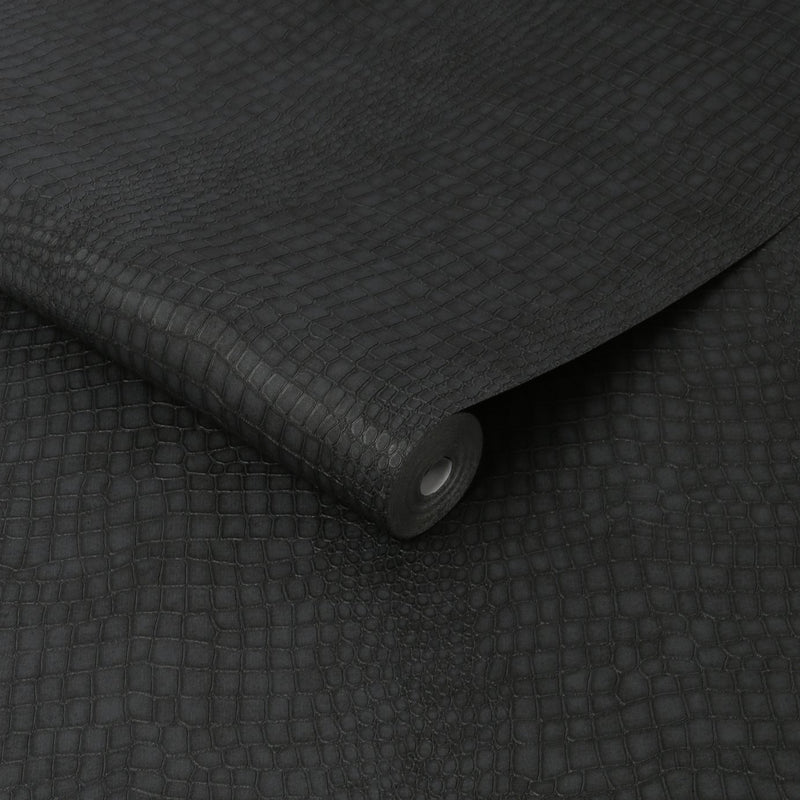 Superfresco Easy Crocodile Black Wallpaper roll, 52cm x 10m (British brand)