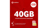 Vodafone SIM card 40GB Pay As You Go - British product
