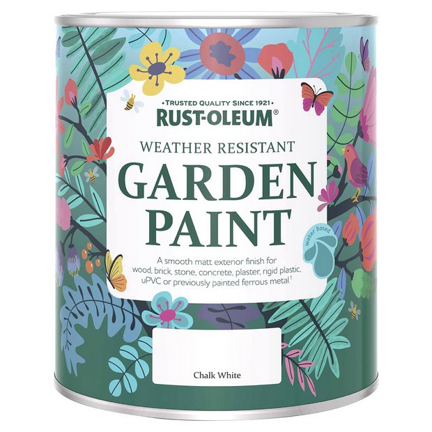 Rust-Oleum Garden Matt Paint Chalk White 750ml, imported from the UK