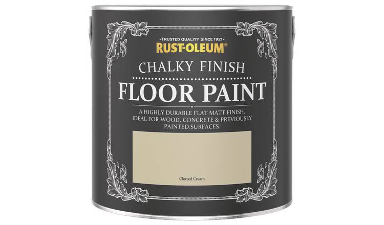 Rust-Oleum Chalky Floor Matt Paint Clotted Cream 2.5L, imported from the UK