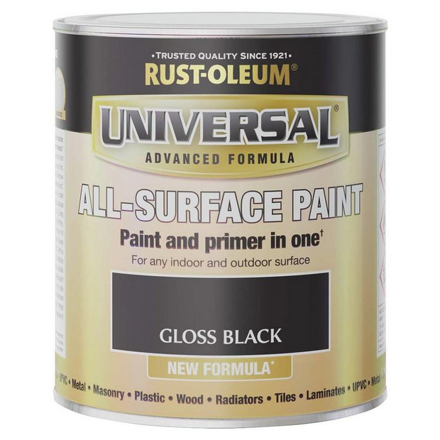 Rust-Oleum black gloss paint 750ml, imported from the UK