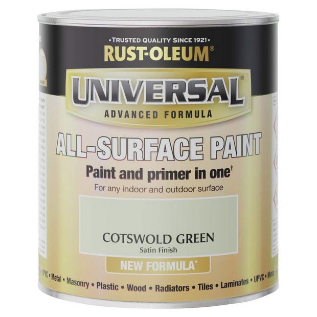 Rust-Oleum Universal All-Surface Satin Paint Green 750ml, imported from the UK