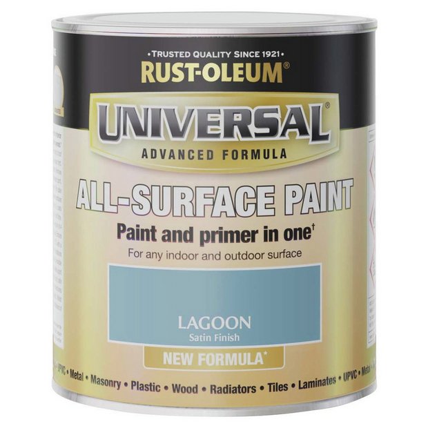 Rust-Oleum all-surface satin paint Lagoon 750ml, imported from the UK