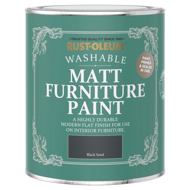 Rust-Oleum furniture matt paint Black Sand 750ml, imported from the UK