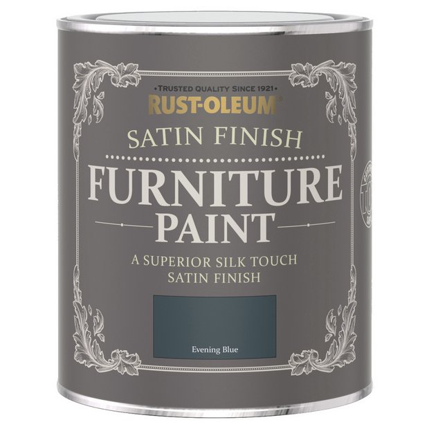 Rust-Oleum furniture satin paint Evening Blue 750ml, imported from the UK