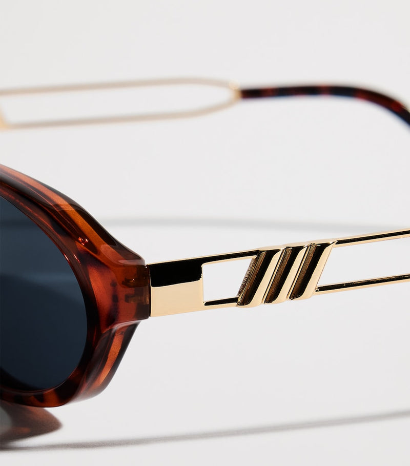 Le Specs Lunita Oval sunglasses dark tortoiseshell - British product