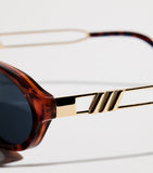 Le Specs Lunita Oval sunglasses dark tortoiseshell - British product