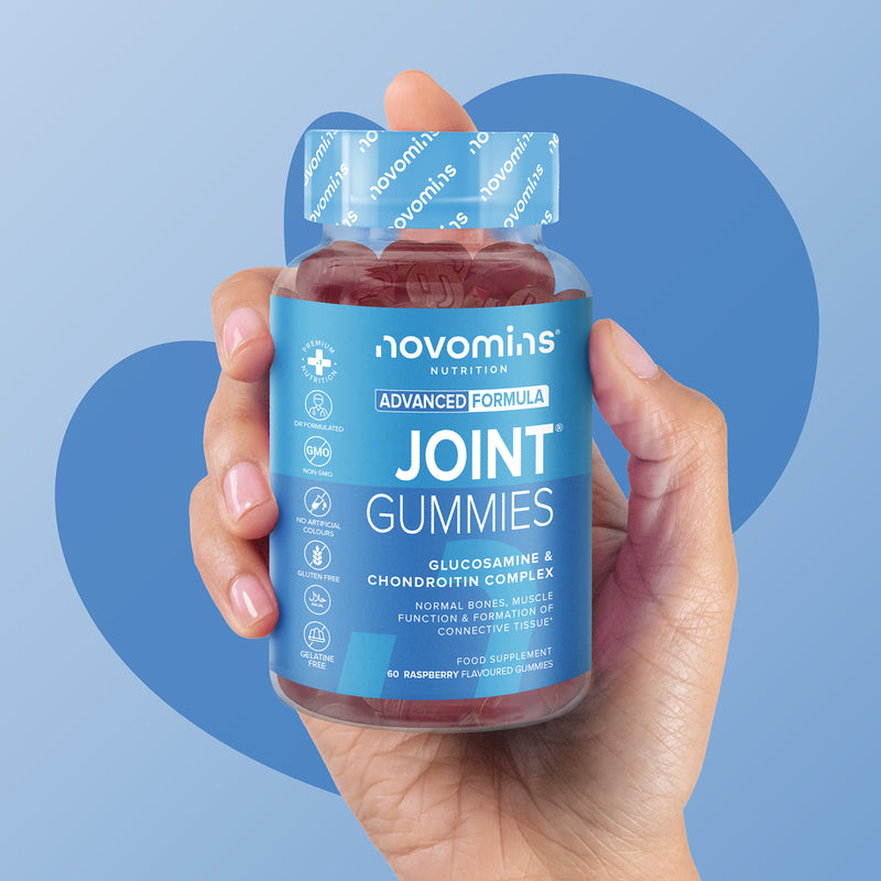 Novomins Joint Raspberry Flavoured Gummies 60 Gummies, imported from the UK