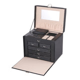 Superdrug Livingandhome Multi Tier Faux Leather Jewellery Storage Box Black 26.5cm- Buy online at McGrocer