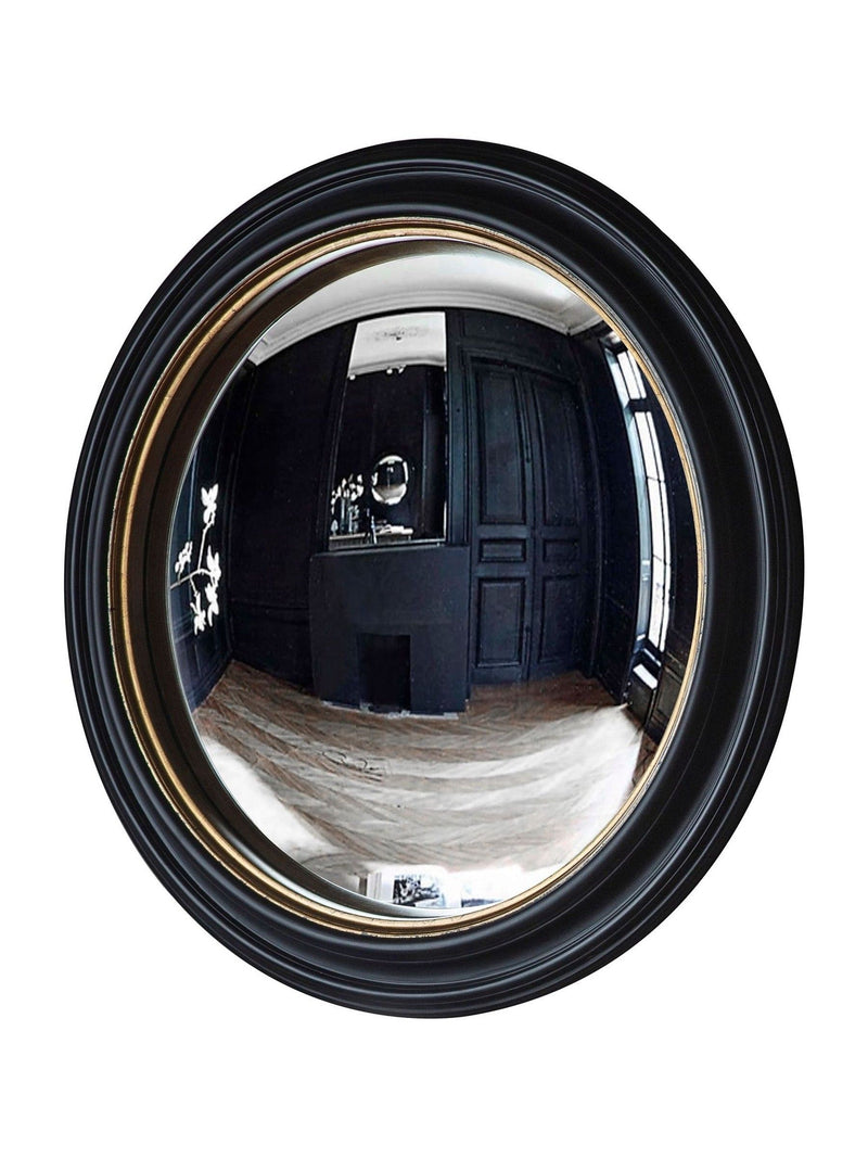 Gallery Home Bruton convex mirror black and gold 50cm - British product