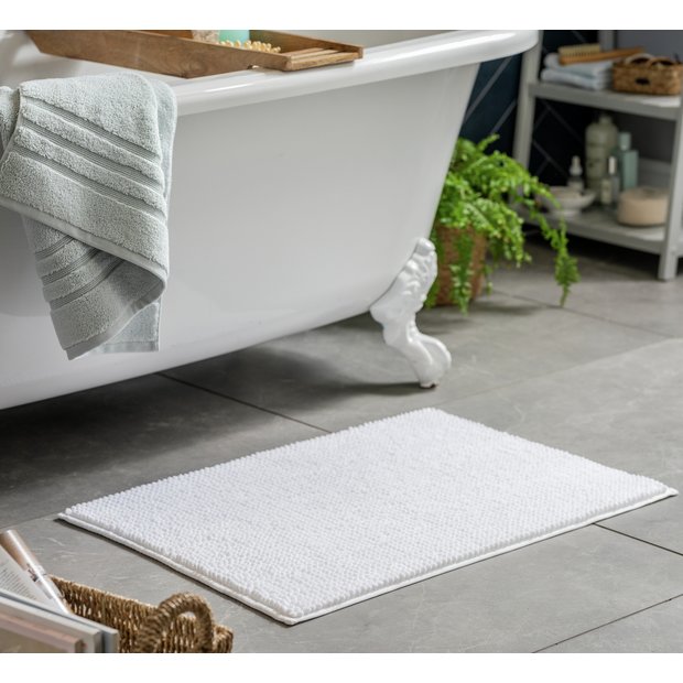 Home Essentials bobble bath mat white 80x50cm, UK version