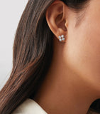 Boodles white gold diamond stud earrings, imported from the UK
