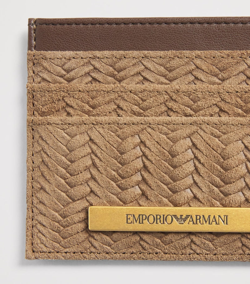 Emporio Armani suede embossed card holder - British product