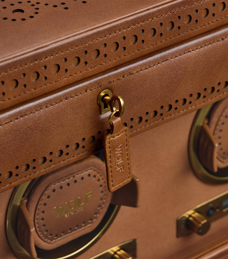 WOLF Brogue triple watch winder with storage, UK version