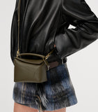 LOEWE Mini Puzzle Edge calfskin leather top-handle bag, imported from the UK