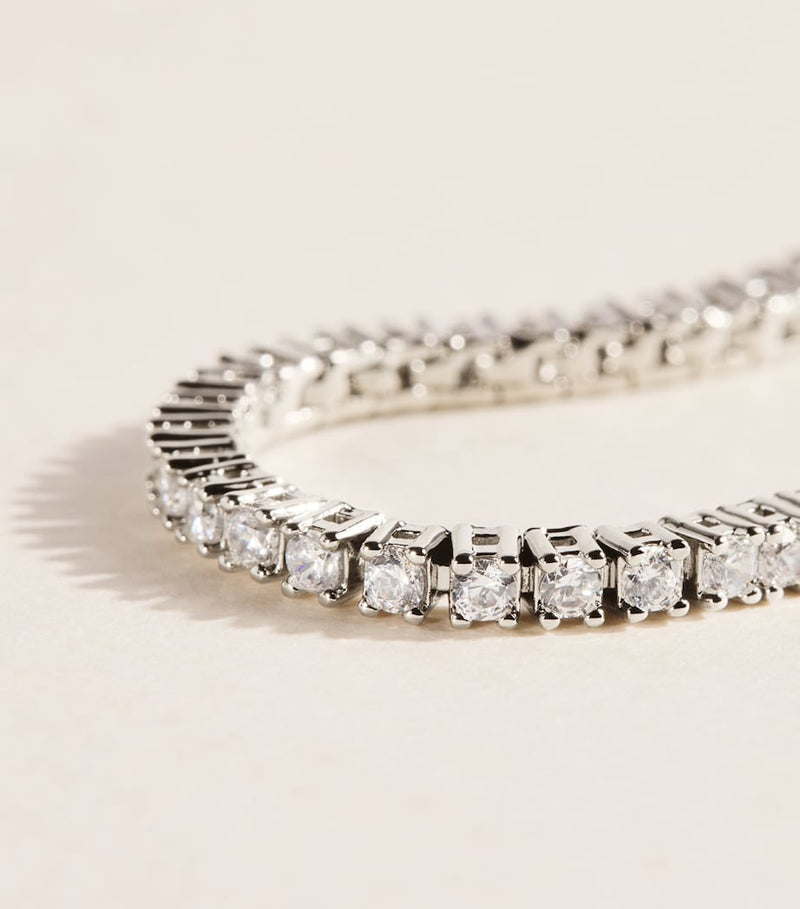 Nialaya Jewelry mini silver-plated tennis bracelet (British brand)