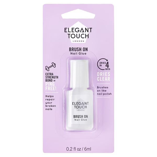 Elegant Touch Brush on Nail Glue 6ml - British product