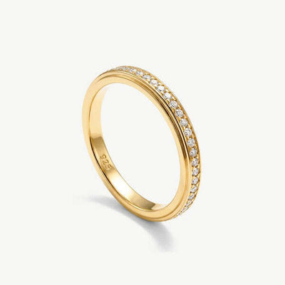 Superdrug MUCHV Gold Thin Stacking Eternity Ring with Stones- Buy online at McGrocer