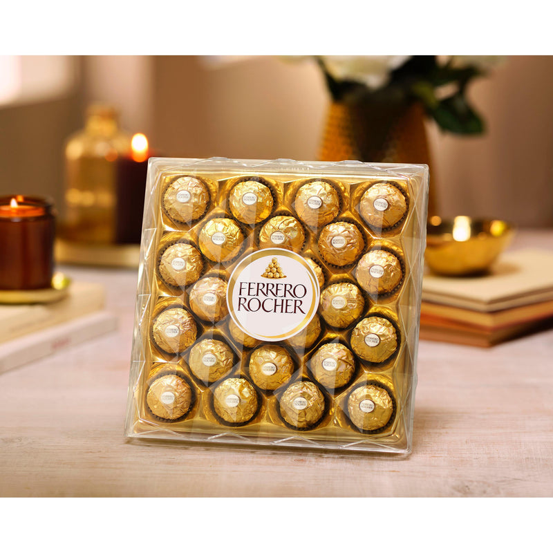 Ferrero Rocher milk chocolate pralines gift box 24 pieces 300g, imported from the UK