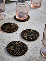 Next French Connection Black Rattan Hand Woven Coasters Set of 4- Buy online at McGrocer