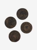 French Connection black rattan coasters set of 4 - British product