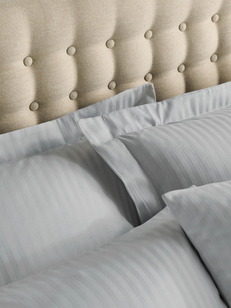 Catherine Lansfield grey satin stripe pillowcases set of 2, UK version