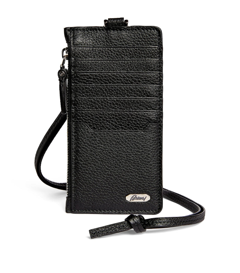 Brioni leather card holder with coin purse (British brand)