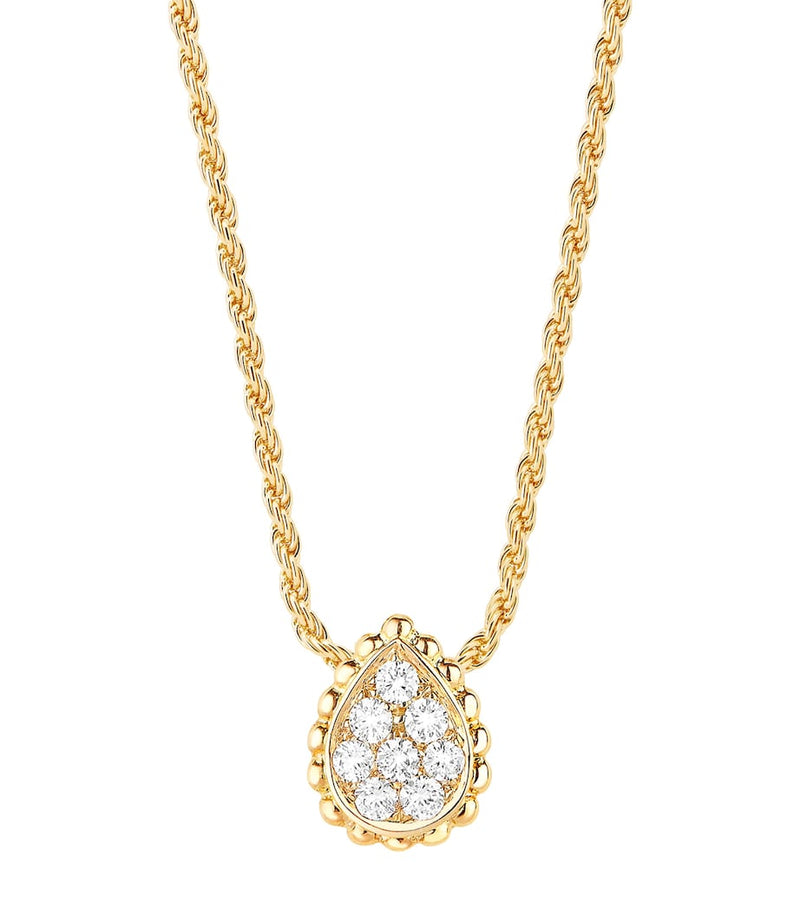 Boucheron yellow gold diamond serpent pendant necklace (British brand)