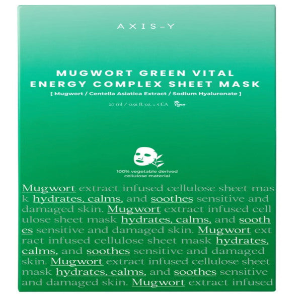 AXIS-Y Green Vital Energy Complex Sheet Mask Mugwort 30ml, imported from Korea