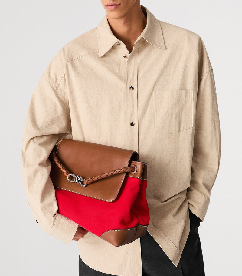 Bottega Veneta large canvas Andiamo messenger bag, imported from the UK