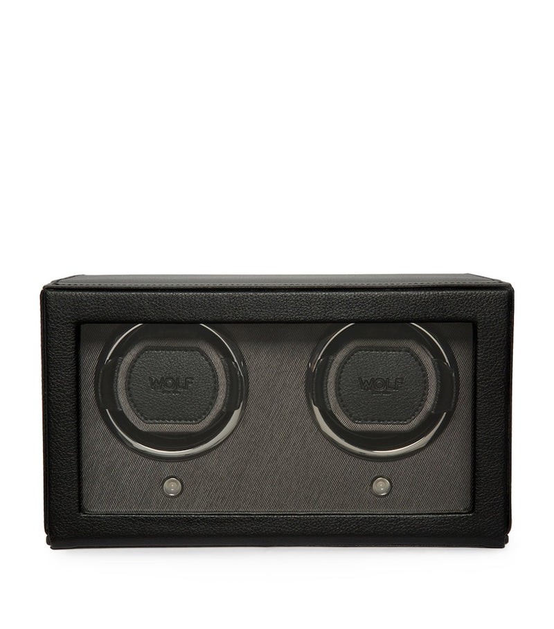 WOLF Cub double watch winder with cover in vegan leather - British product