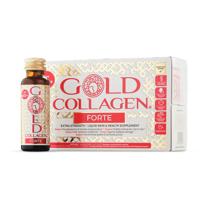 Gold Collagen Forte liquid collagen supplement 10x50ml bottles - British product