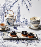 Gien ceramic platter 15.5cm x 36cm blue-and-white transferware (British brand)