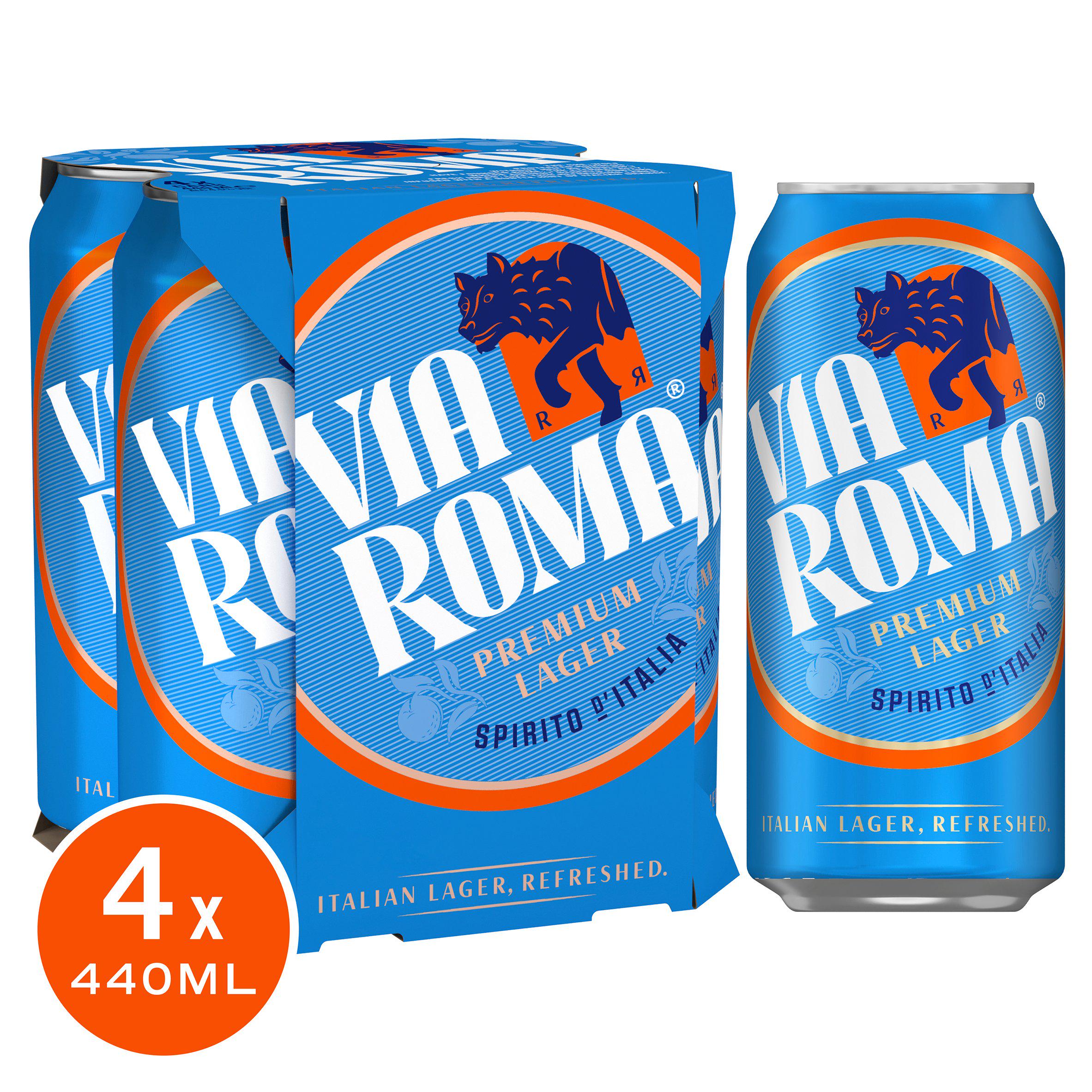 Via Roma Premium Lager x4 440ml GOODS Sainsburys