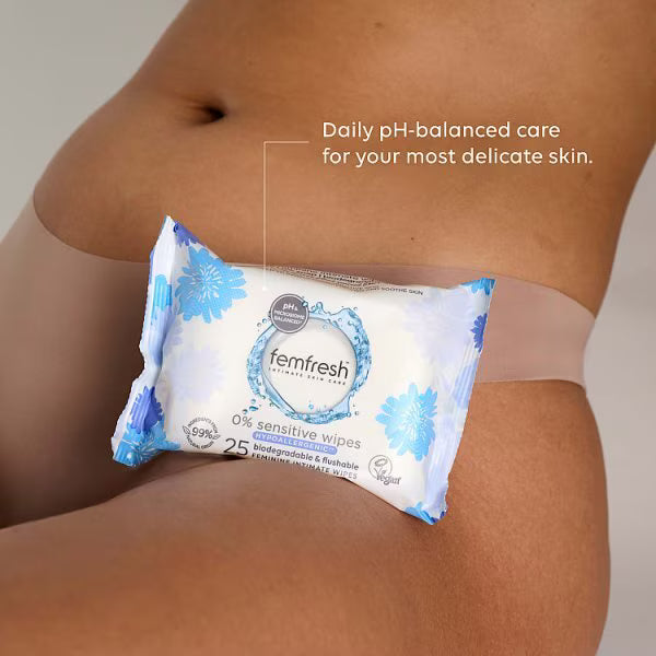 Femfresh 0% Sensitive Feminine Intimate Wipes 25 count - British product