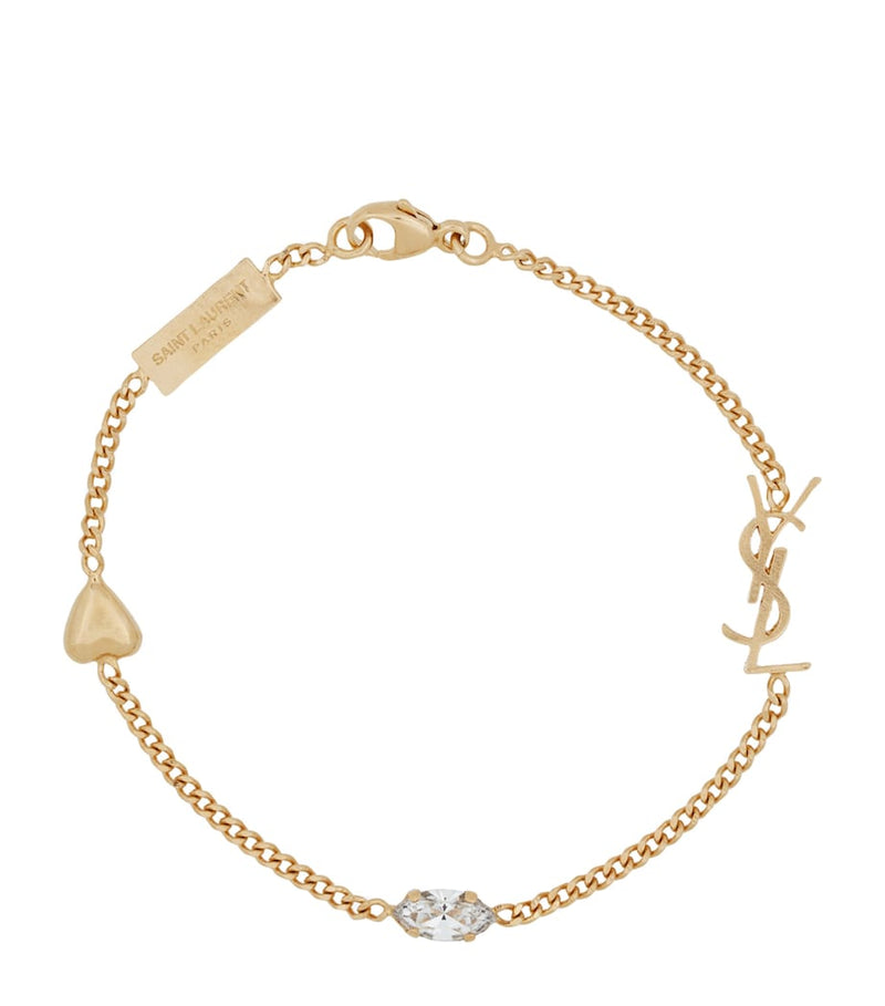 Saint Laurent chain bracelet with YSL logo charm, imported from the UK