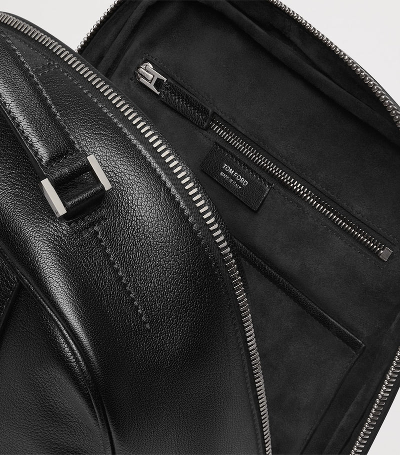 TOM FORD leather backpack with silver-tone hardware (British brand)