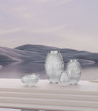 Lalique Plumes crystal vase 26.5cm, imported from the UK