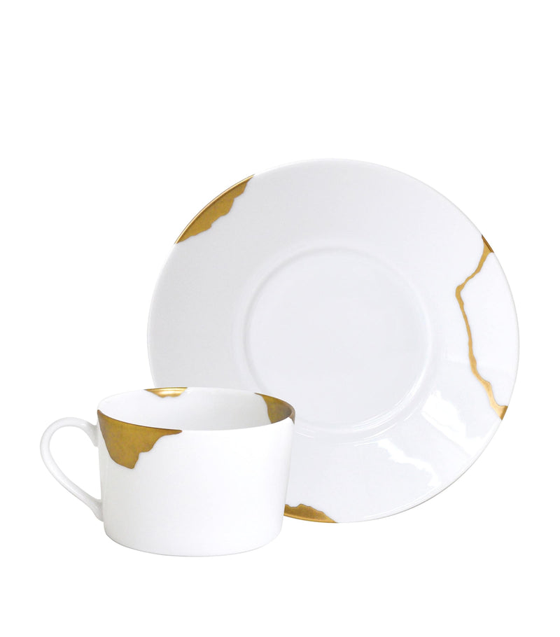 Bernardaud Kintsugi breakfast cups and saucers set of 2 - British product