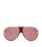 LOEWE aviator sunglasses with red tint and steel frame, imported from the UK