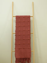 Next Furn Red Motti Textured Woven Throw 140cm x 200cm- Buy online at McGrocer